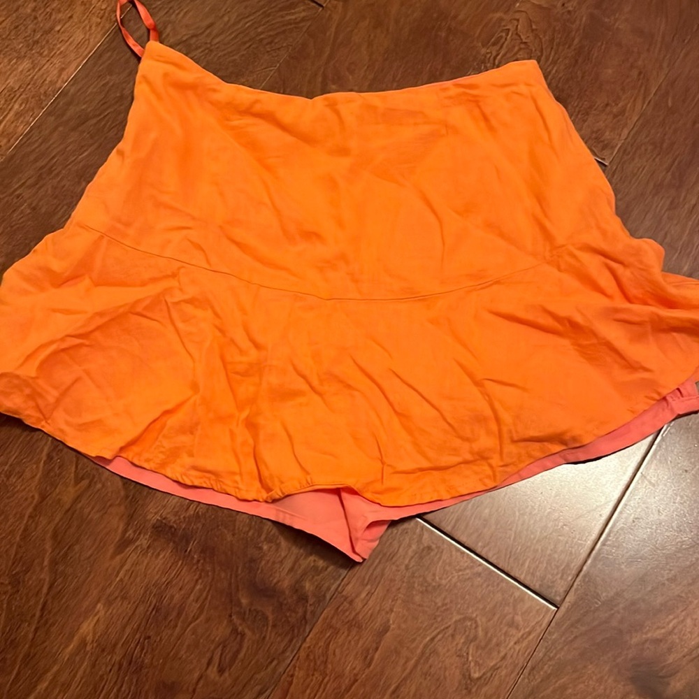 Orange skirt with built in shorts